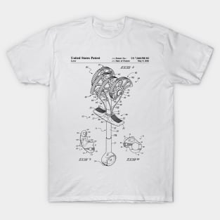 Climbing Anchor Patent - Rock Climber Art - Black And White T-Shirt